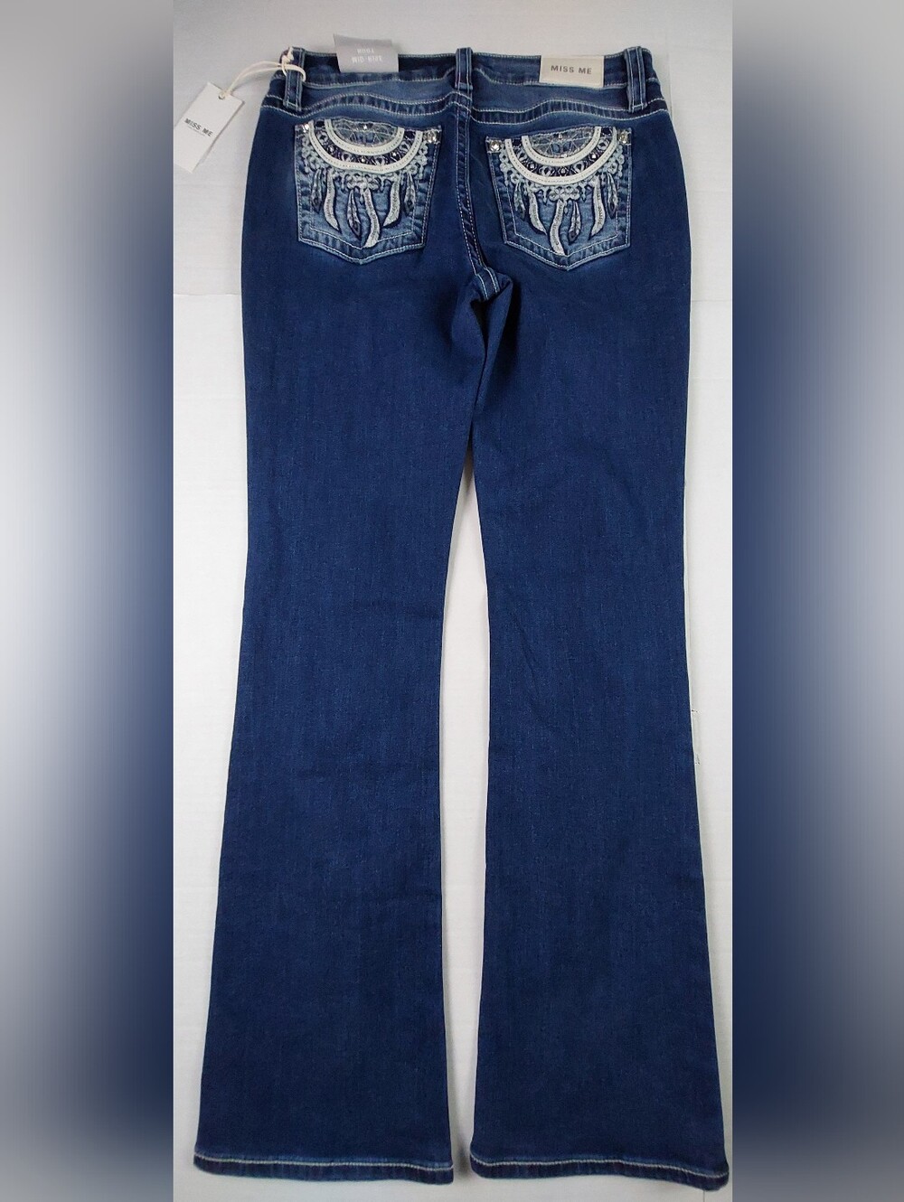 Miss Me Boot Cut Jeans Womens 30x34 (33x33.5) Dark Wash Dreamcatcher NWT $134